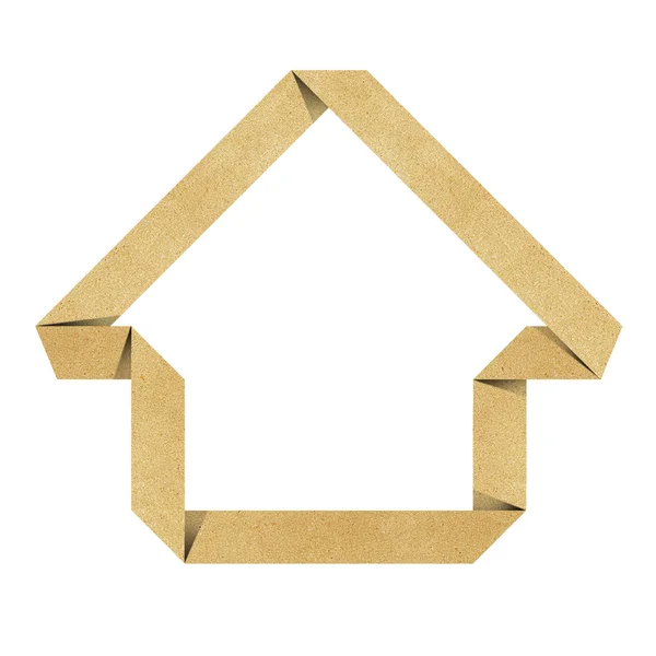Huis origami gerecycleerd papercraft — Stockfoto