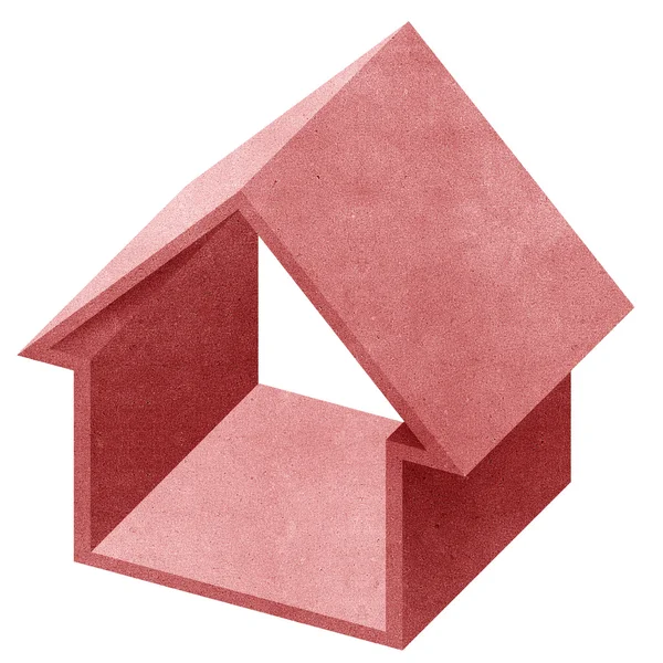 House 3D recycled papercraft on white background — Stock Photo, Image