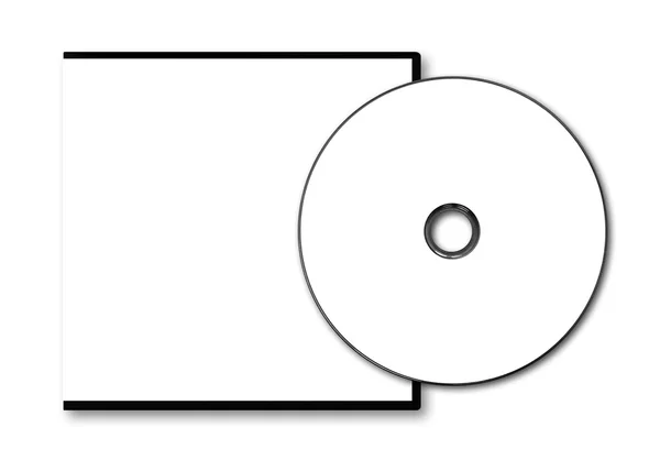 Puste, białe przypadku dvd i płyty na białym tle — Zdjęcie stockowe