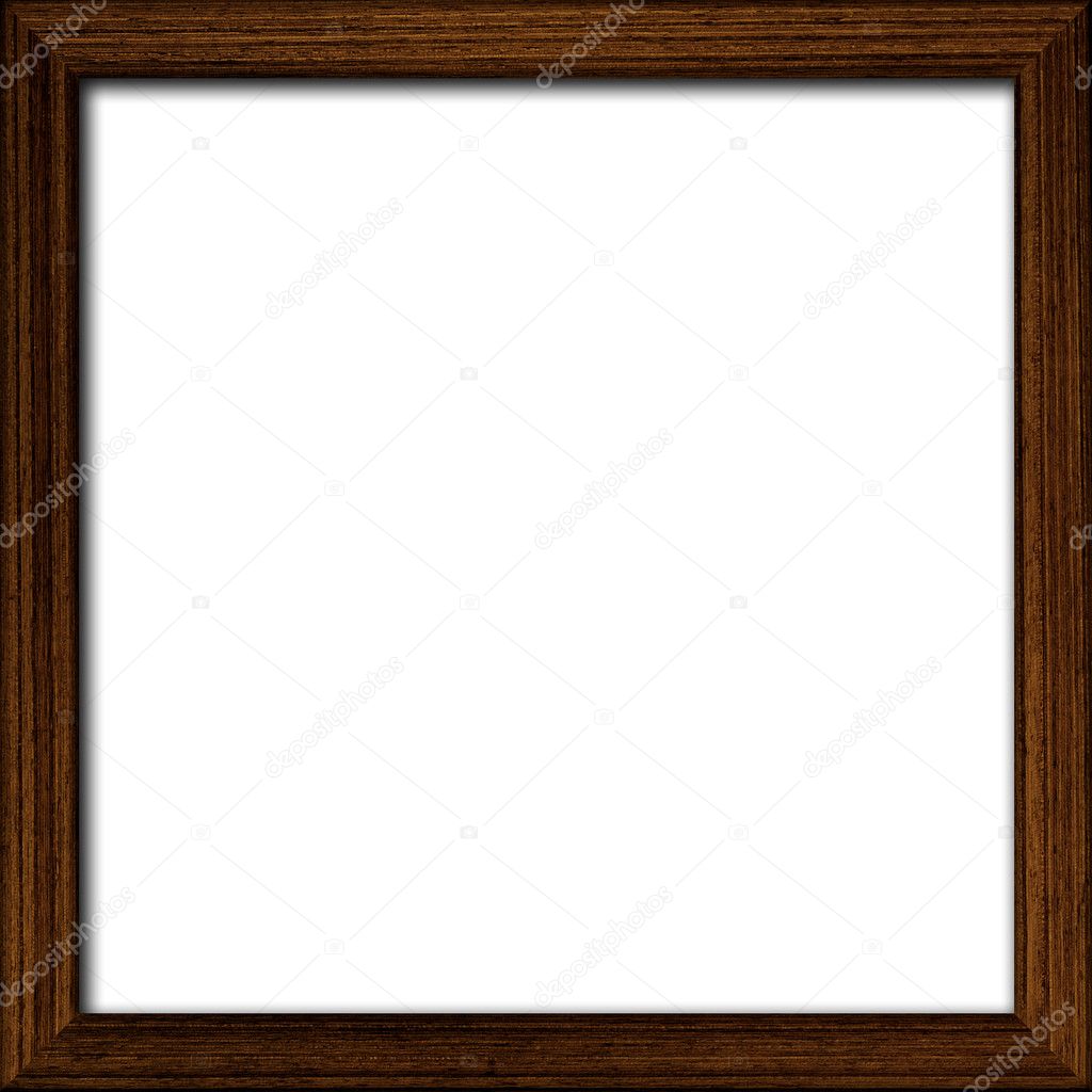 Blank wooden frame onwhite background