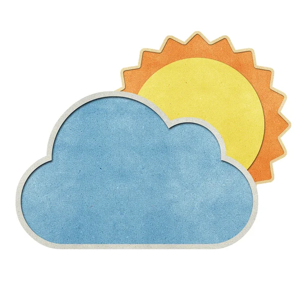 Weather recycled papercraft on paper background — Stock Photo, Image