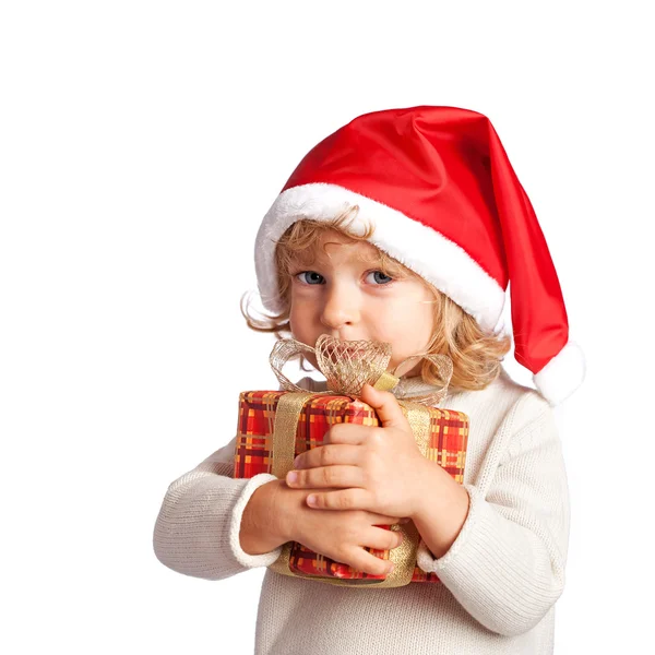 Child holding gift — Stock Photo, Image