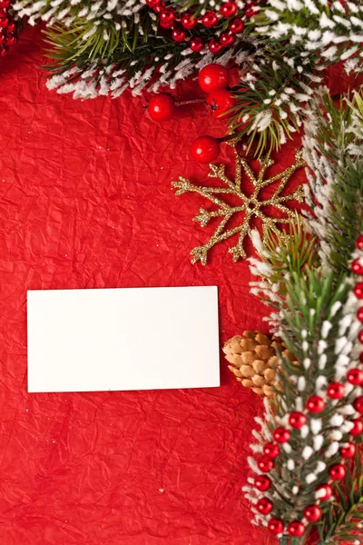 空白のカードとクリスマスの背景 — ストック写真