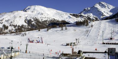 Ski piste in Sestriere Piedmont Italy clipart