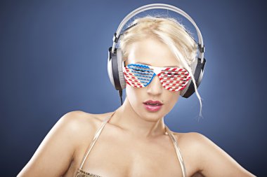 Blonde model with glasses clipart
