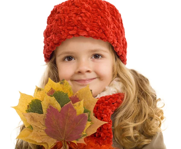 Glückliches Herbstmädchen — Stockfoto