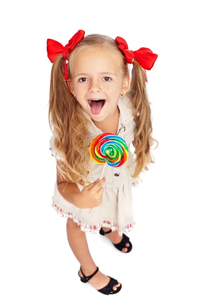 Happy girl with lollipop — Stock Photo, Image