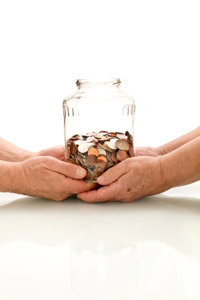 Zmniejszanie wartości koncepcji funduszu emerytalnego — Zdjęcie stockowe