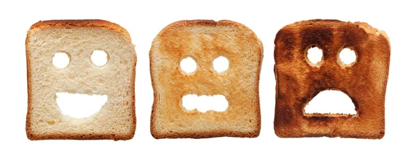 Toast bröd annorlunda brände — Stockfoto