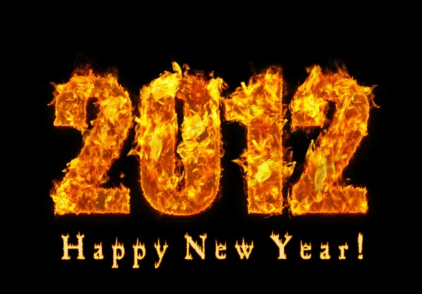 Flaming feliz ano novo — Fotografia de Stock