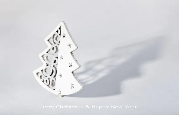 Julgran dekoration på vit — Stockfoto