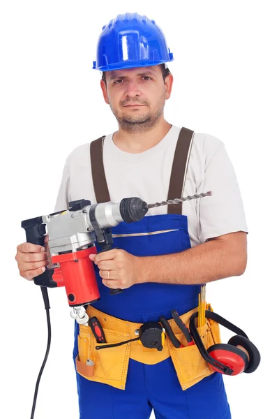Trabalhador com ferramenta elétrica — Fotografia de Stock