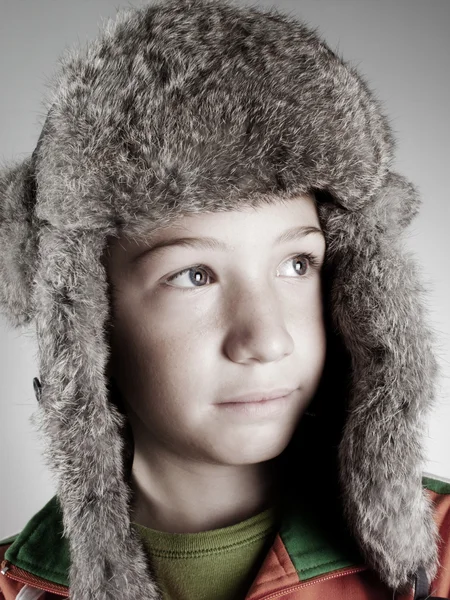 Child with rabbit hat — Stock Photo, Image