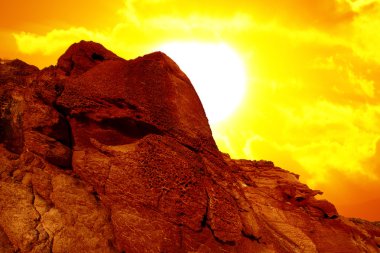 Red rock landscape clipart