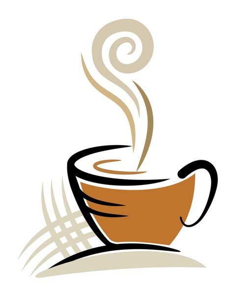 An illustration of coffee cup made with line art