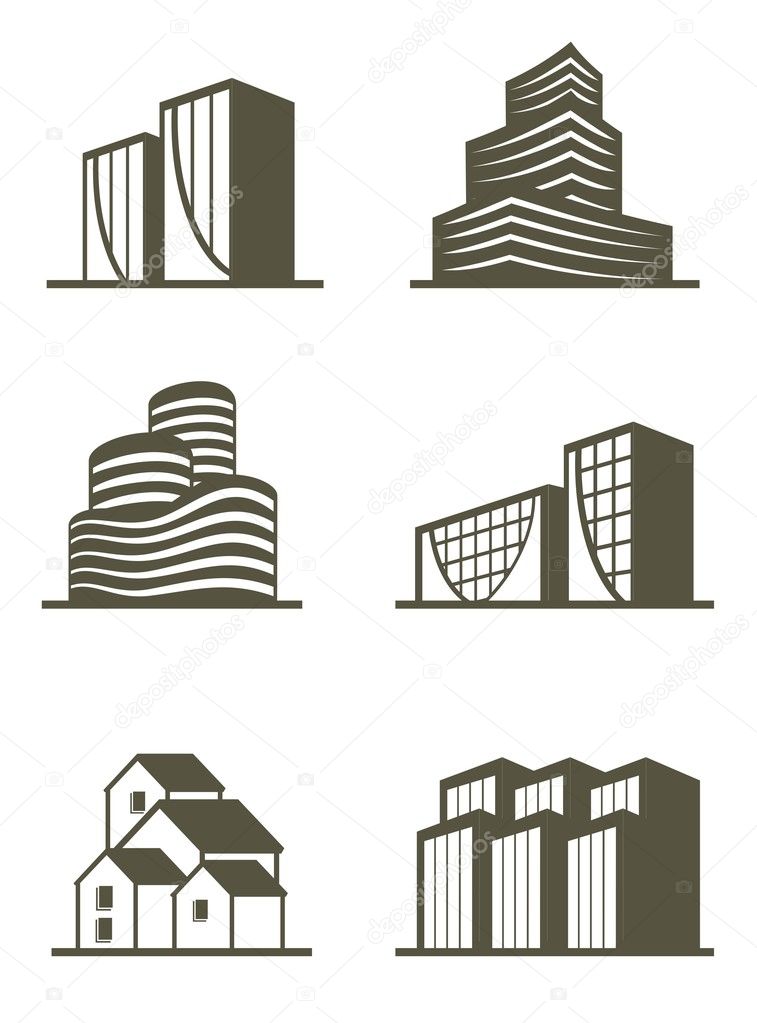 Real estate building icons
