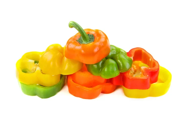 Colorful cut peppers — Stock Photo, Image
