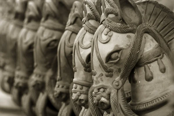 Hindu-Kriegspferde-Statue — Stockfoto