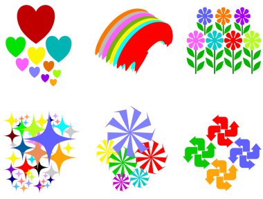 Colorful design elements clipart