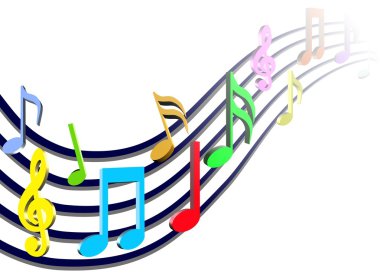 Colorful Music Notes clipart