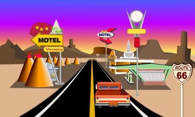 Historic route 66 clipart