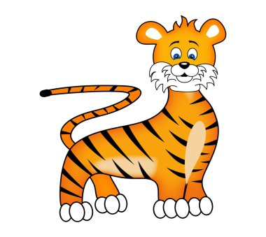 Cute tiger cartoon clipart