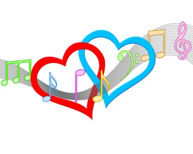 Musical Hearts Concept clipart