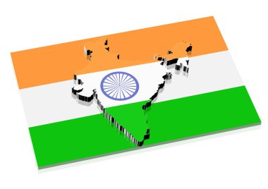 3D India Map clipart