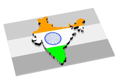 3D India Map clipart