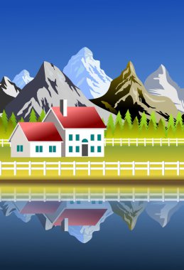 Scenic landscape clipart