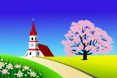 Scenic landscape clipart