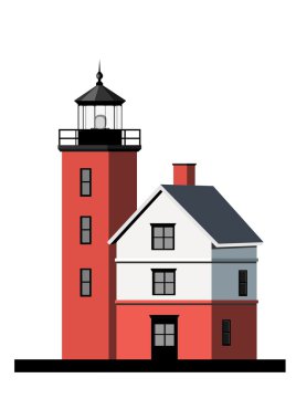 Round Island light house clipart