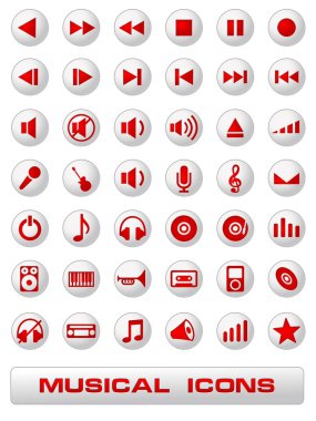 Musical icons clipart