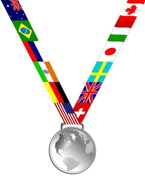 Srebrny medal — Zdjęcie stockowe