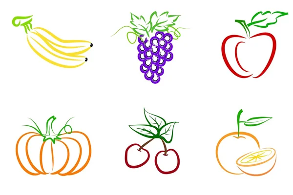 Arte de línea de fruta —  Fotos de Stock