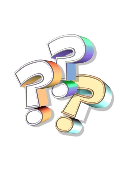 3D QUESTION MARKS — Stock Photo, Image
