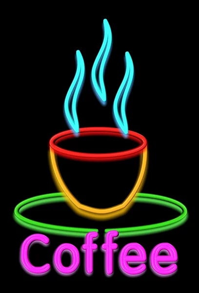 Neon teken van koffie — Stockfoto