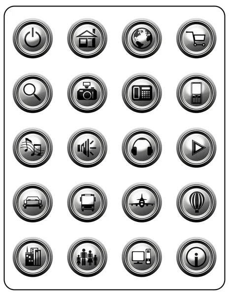 Metallic Web Buttons — Stock Photo, Image
