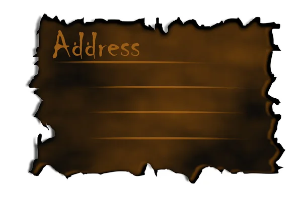 Burnt Address Lable — Stock Photo, Image