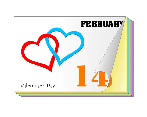 Календарь Дня Святого Валентина — стоковое фото