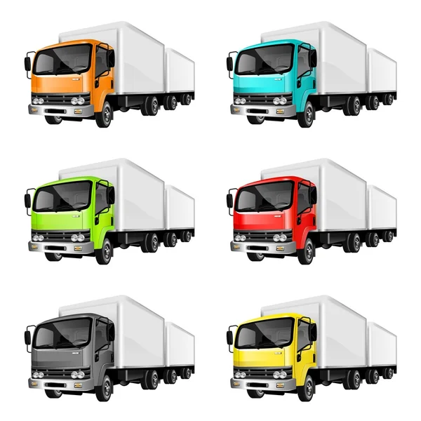 Kolorowe samochody ciężarowe — Zdjęcie stockowe