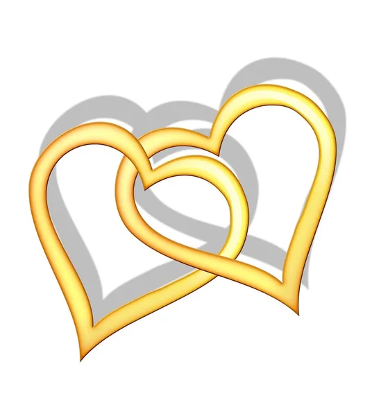 Golden hearts — Stock Photo, Image
