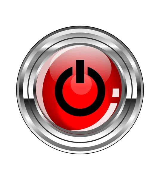 Glassy button with start symbol — Stock Photo, Image