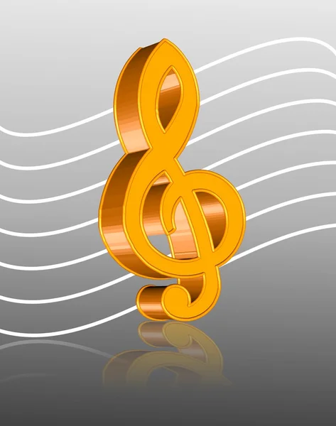 Uma ilustração do ícone de música 3d — Fotografia de Stock