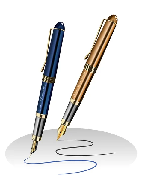 Чернильные ручки с нарисованными линиями — стоковое фото