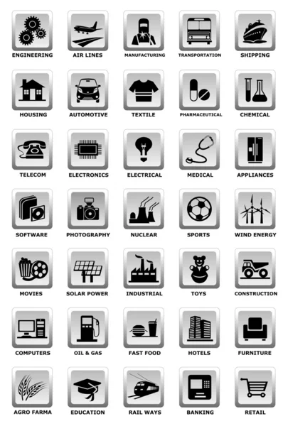 Ikony przemysłowe — Zdjęcie stockowe