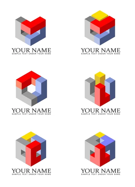 Kleurrijke kubusvormige ontwerpelementen — Stockfoto