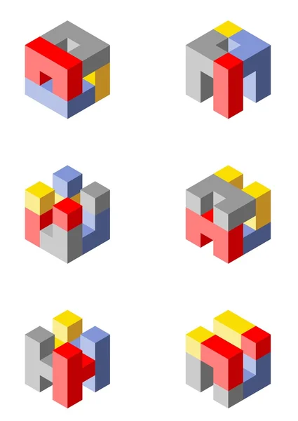 Elementos de design cúbicos coloridos — Fotografia de Stock
