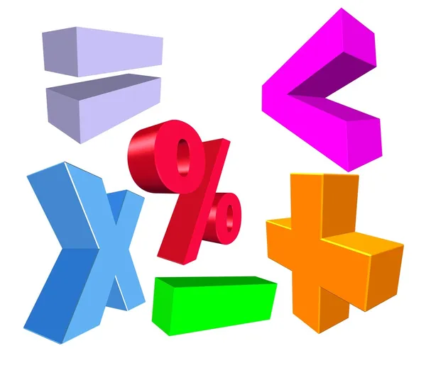 3D matematiska symboler — Stockfoto