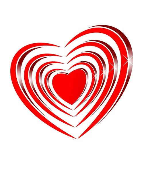 Helder glanzend rood hart — Stockfoto